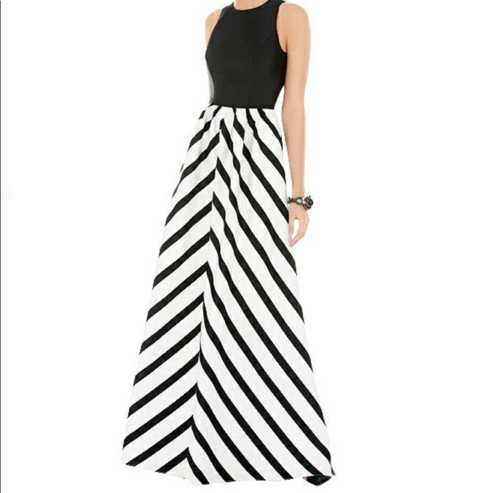 Alfred Sung Striped Dress with Pockets